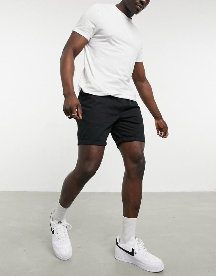 Brave Soul Chino Shorts In Black