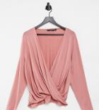 Vero Moda Curve Wrap Top In Rose-pink