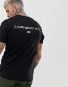 Good For Nothing Muscle Fit T-shirt In Black With Back Logo - Black