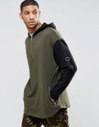 Asos Hoodie With Half Zip & Taping