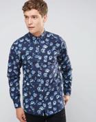 Selected Homme Smart Skinny Shirt In Navy Floral - Blue