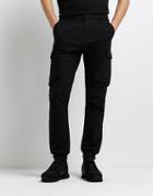 River Island Tapered Cargos In Black