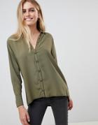 New Look Contrast Stitch Shirt - Green