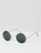 7x Round Sunglasses In Gold - Gold