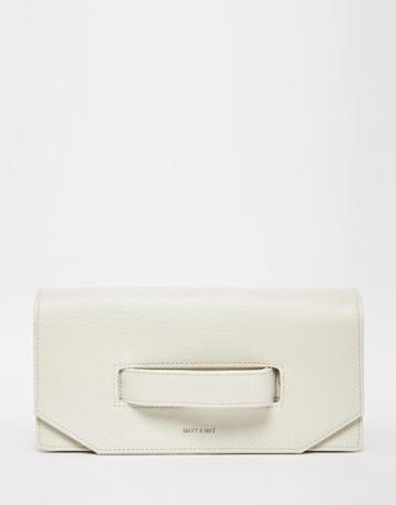 Matt & Nat Aboki Fold Over Clutch With Hand Grab In Ivory - Mist