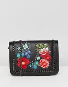 Asos Floral Embroidered Chain Cross Body - Black
