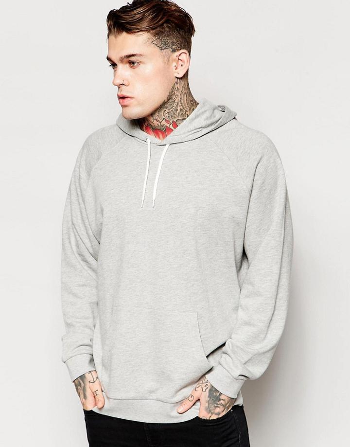 Asos Oversized Hoodie In Grey Marl - Gray Marl