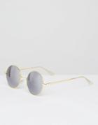 7x Oversized Round Sunglasses With Smoke Graded Lens