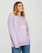 Miss Selfridge Slogan Sweatshirt In Lilac-purple