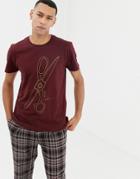 Nudie Jeans Co Anders Bad Scissors T-shirt In Plum-purple