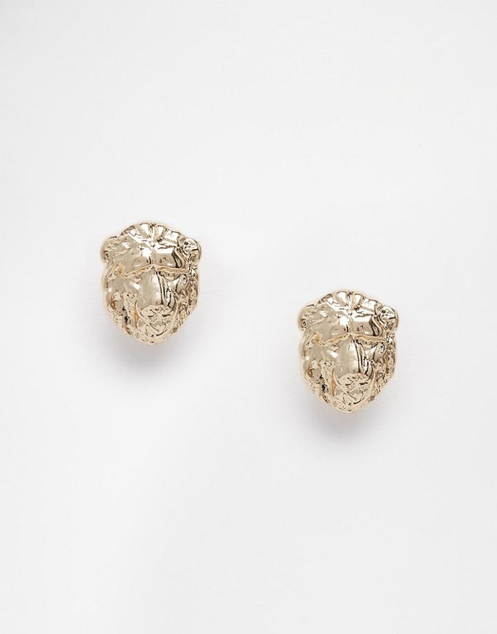 And Mary Lion Earrings - Gold