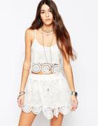 Raga Lovely Cropped Lace Cami - White
