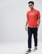 Abercrombie & Fitch Address Logo Print T-shirt In Red - Red