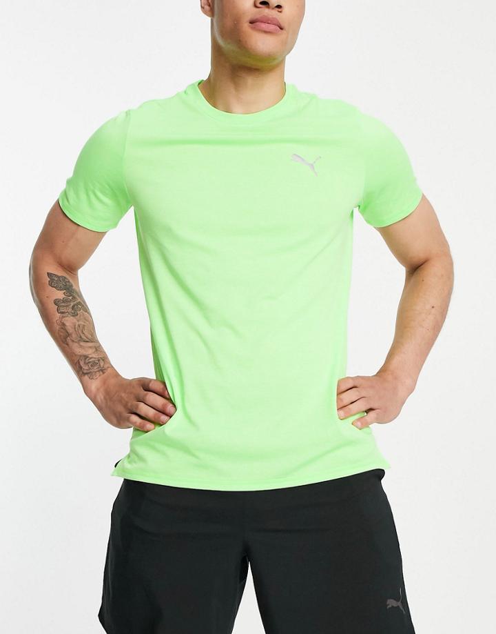 Puma Running Favorite Heather T-shirt In Neon Yellow