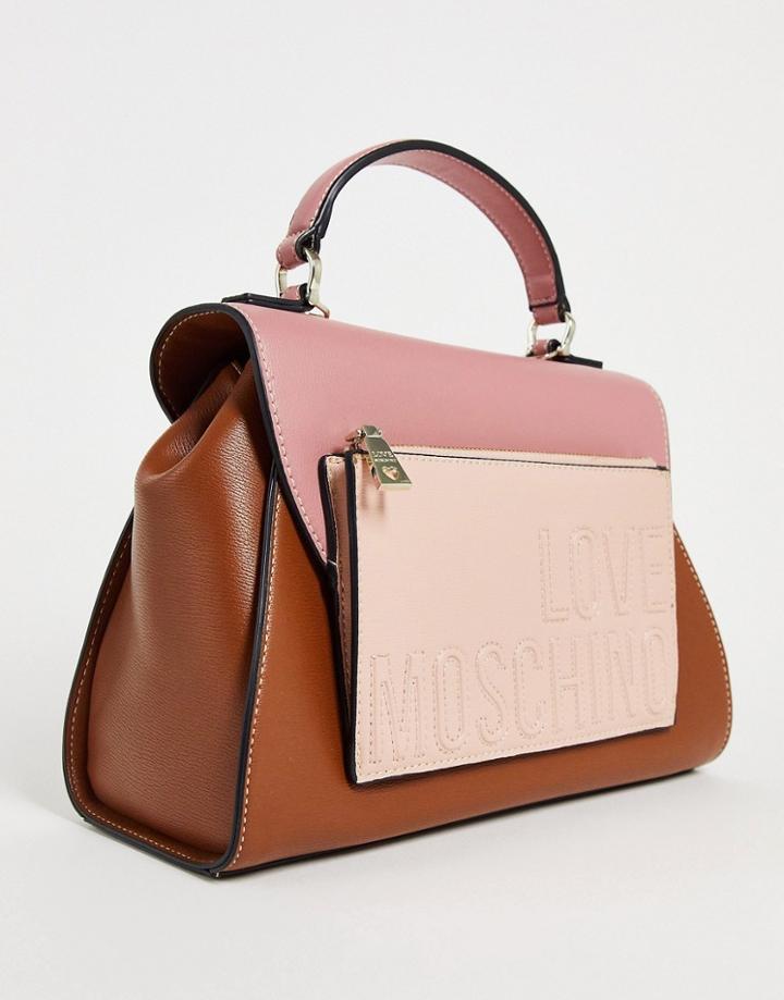 Love Moschino Logo Top Handle Tote Bag In Pink