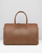 Asos Leather Carryall In Chocolate - Brown