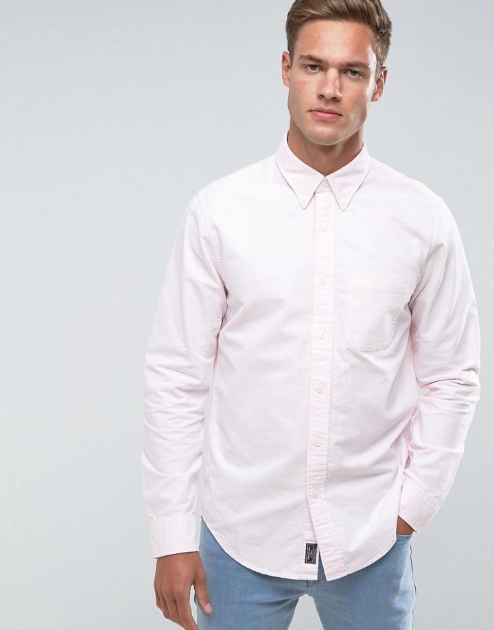 Abercrombie & Fitch Oxford Shirt Slim Fit In Pink - Pink