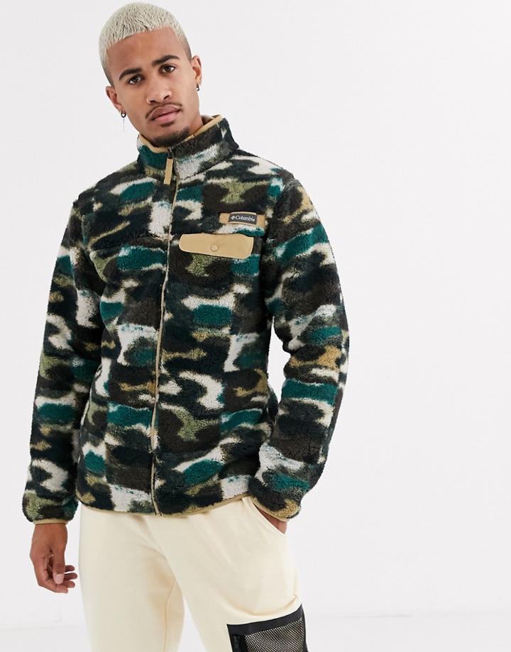Columbia Mountain Side Heavy Full Zip Fleece In Brown Camo