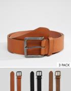 Asos Casual Belt 3 Pack - Multi