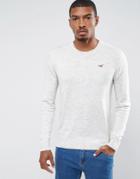 Hollister Falem Crew Neck Sweater Icon Logo Raglan In Beige - Beige