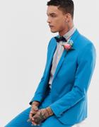 Twisted Tailor Super Skinny Suit Jacket In Bright Blue - Blue