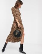 River Island Midi Dress In Animal Print-multi
