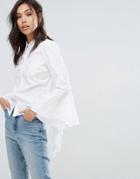 Vero Moda Fluted Frill Sleeve Shirt - White