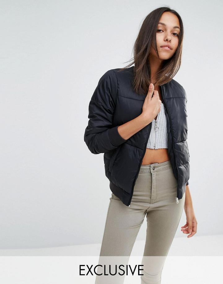 Missguided Exclusive Padded Bomber Jacket - Black