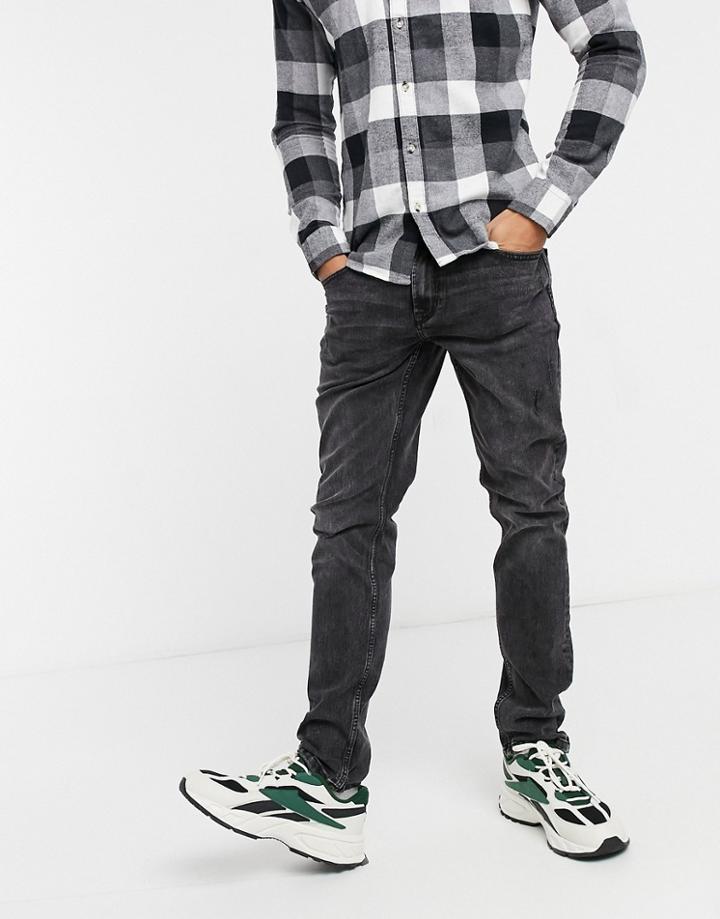 Only & Sons Slim Fit Distressed Jeans In Washed Black