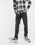 Only & Sons Slim Fit Distressed Jeans In Washed Black
