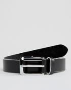 Smith And Canova Slim Leather Belt - Black
