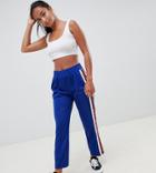 Asos Design Petite Track Pants With Studded Side Tape - Green