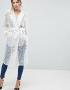 Asos Organza Belted Coat - White