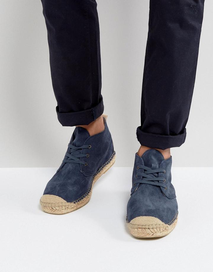 Selected Homme Hajo Suede Chukka Espadrilles - Navy