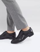 Hugo Appeal Lace Up Leather Stud Oxford Shoes In Black - Black