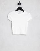 Bershka Crop T-shirt In White