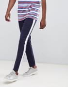 Jack & Jones Track Pant With Sport Stripe In Slim Fit - Navy