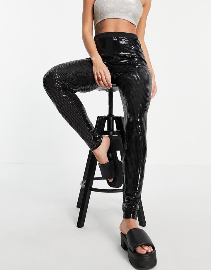 Love Moschino Sequin Leggings In Black