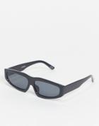 Asos Design Oversized Oval Sunglasses In Black With Solid Black Lens