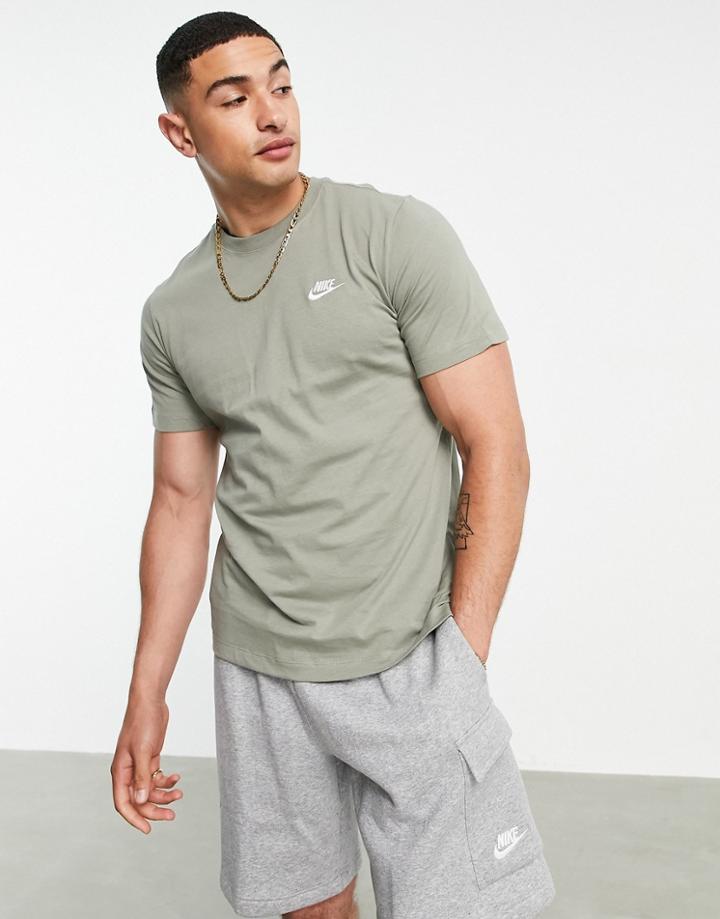 Nike Club T-shirt In Dusty Khaki-green