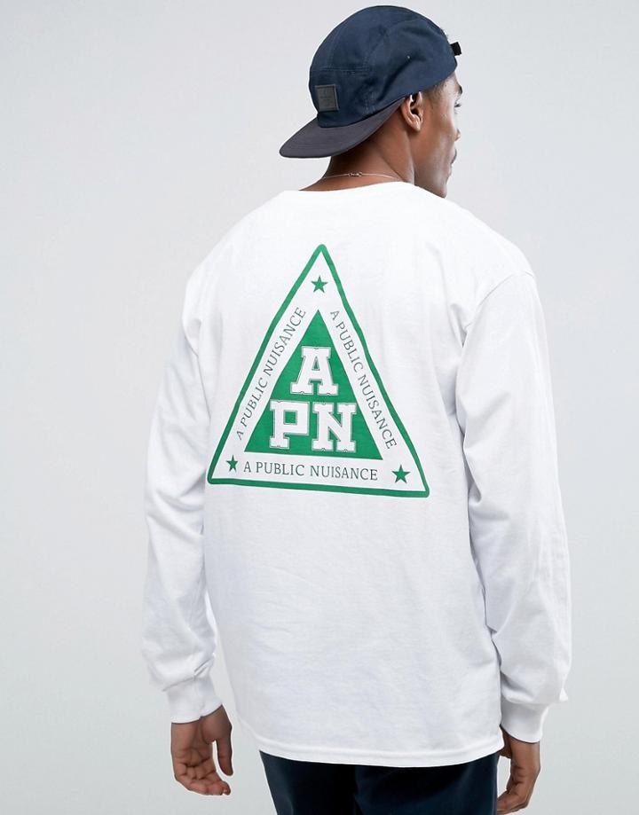Apn Triangle Back Print Long Sleeve T-shirt - White