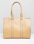 Asos Panel Detail Shopper Bag - Brown