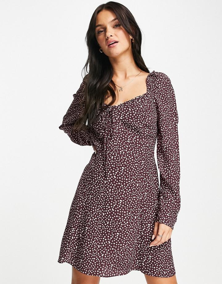 Nobody's Child Sienna Mini Dress With Sweetheart Neck In Ditsy Floral-multi