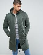 Selected Homme Parka With Drawstring Waistband - Gray