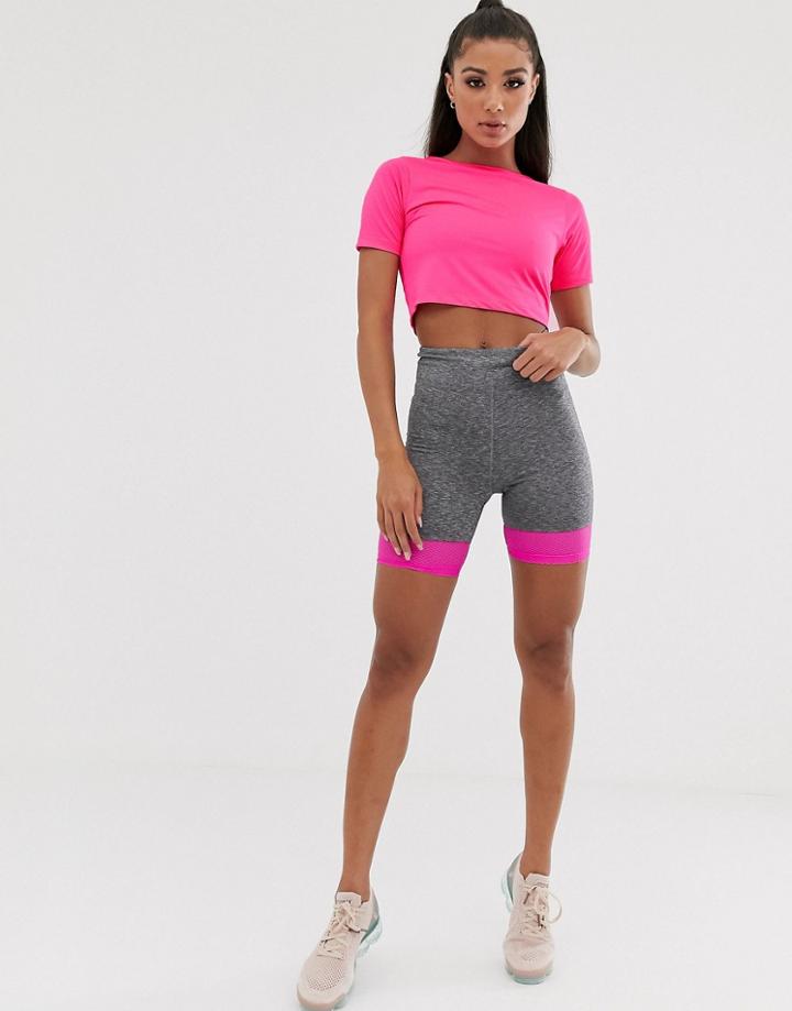 Asos 4505 Short Sleeve Top In Neon - Pink