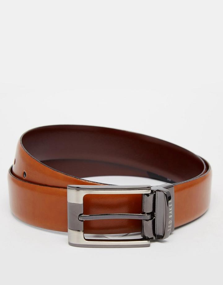 Ted Baker Crafti Leather Reversible Belt - Brown