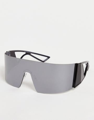 Svnx Super Max Visor Sunglasses In Mirrored Silver