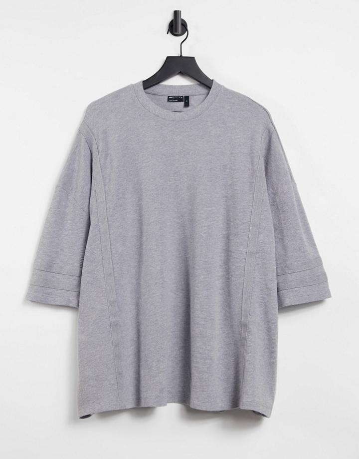 Asos Design Oversized T-shirt In Gray Heavyweight Fabric-grey