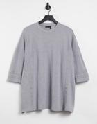 Asos Design Oversized T-shirt In Gray Heavyweight Fabric-grey