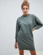 Asos Design Exposed Seam Sweat Dress - Green